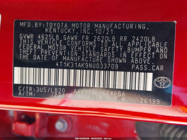 Toyota Camry Xse Hybrid Image 4